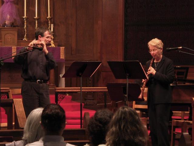Lee Lattimore, Baroque flute and Sara Funkhouser, Baroque oboe [The Wireless Consort Recorder Quartet concert at Christ Episcopal Church - Dallas, TX, March 28, 2004]
