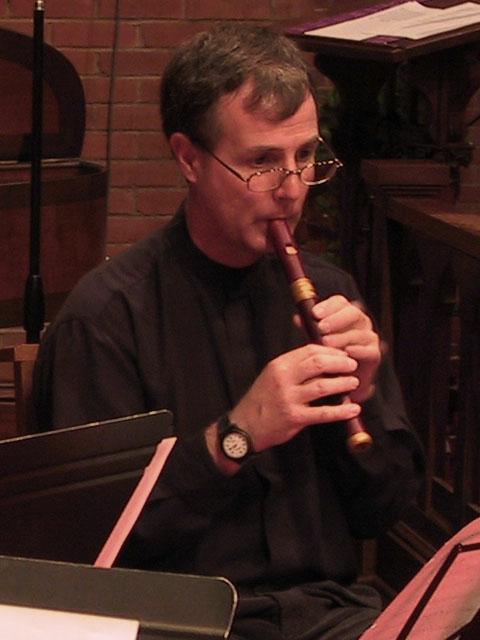 Lee Lattimore playing the soprano recorder [The Wireless Consort Recorder Quartet concert at Christ Episcopal Church - Dallas, TX, March 28, 2004]